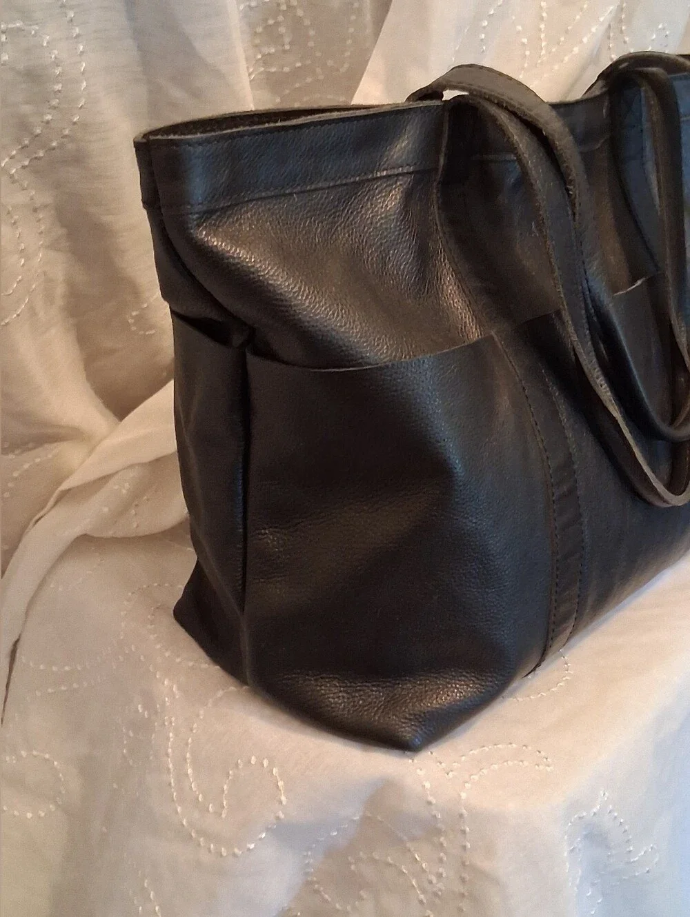 Assots London Black Leather Tote Bag